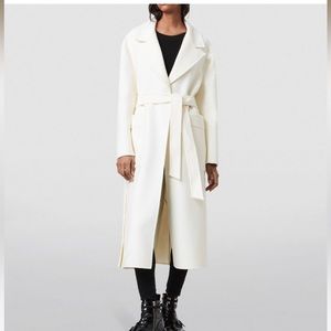 All Saints Hazel Belted Coat - Cream